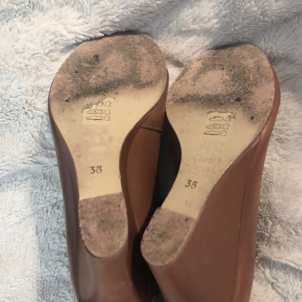 ANTHRO Surface To Air Buckle Wedge Sandals Cognac - Picture 7 of 8